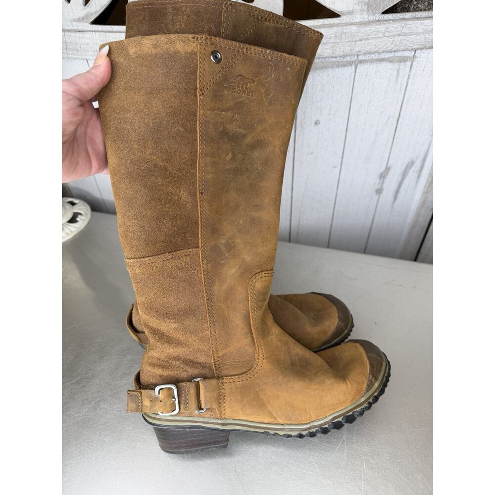 Sorel Womens Slimboot Oiled Leather Suede Waterproof Tall Riding Boots Size 7.5
